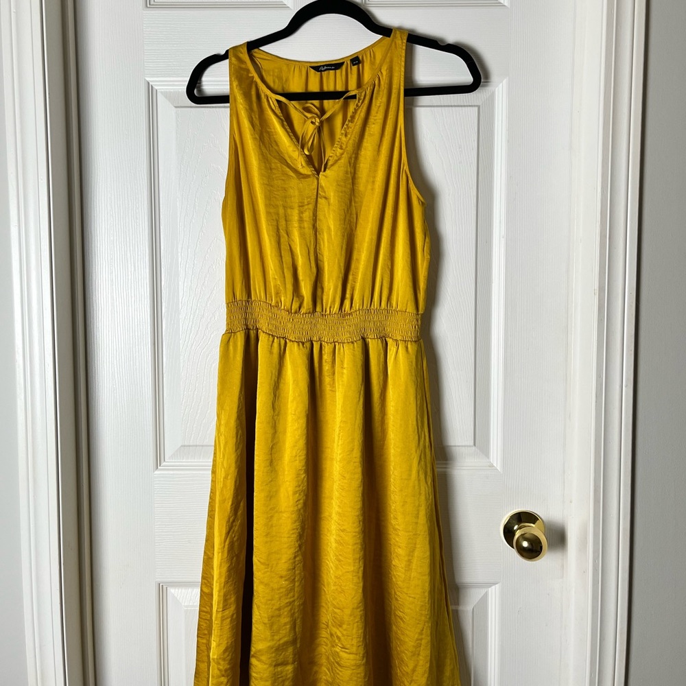 MUSTARD MIDI A-LINE DRESS